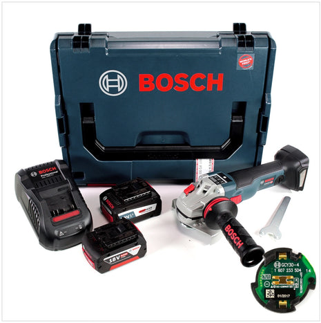 Bosch GWS 18 V-125 SC Professional 125 mm Akku Winkelschleifer in L-Boxx mit Connectivity Modul + 2x GBA 6,0 / 6,3 EneRacer Ah Akku + Ladegerät - Toolbrothers