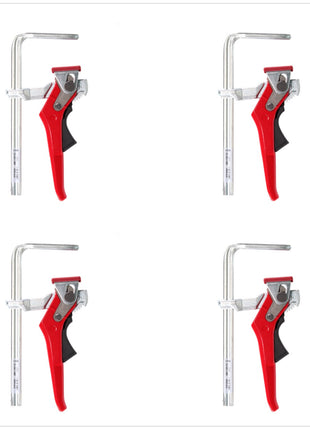 Bessey GTR 16S6 H Ganzstahl Tischzwinge mit Hebelgriff 160 / 60 mm 4er Pack - Toolbrothers