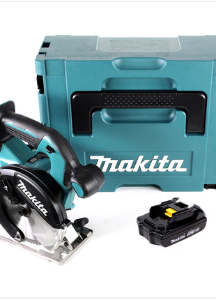 Makita DCS 551 Y1J Akku Metall Handkreissäge 18 V Brushless 150 x 20 mm im Makpac mit Schutzbrille und 1x BL1815N 1,5 Ah Akku - Toolbrothers