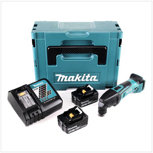 Makita DTM 50 RTJ 18V Li-Ion Akku Multifunktionswerkzeug im Makpac + 2x BL 1850 B 5,0 Ah Akku + 1x DC18RC Ladegerät