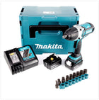 Makita DTW 450 RTJ 18V Li-ion Akku-Schlagschrauber im Makpac + 2 x BL 1850 B 5,0 Ah Akku + DC 18 RC Schnellladegerät + Makita B-54645 1/2