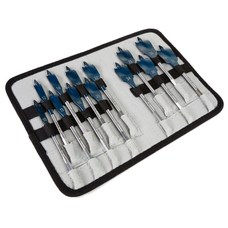 Bosch 13.-tlg. Flachfräsbohrer Set Self 4Cut Speed in Rolltasche ( 2608587010 ) - Toolbrothers