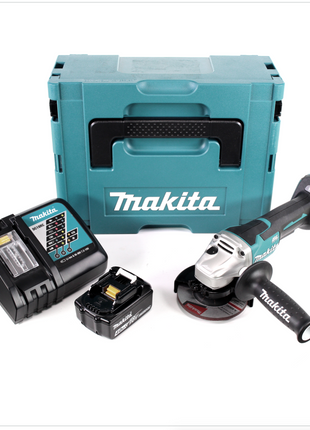 Makita DGA 455 RM1J Akku Winkelschleifer 18 V 115mm Brushless + 1x Akku 4,0Ah + Ladegerät + Makpac - Toolbrothers