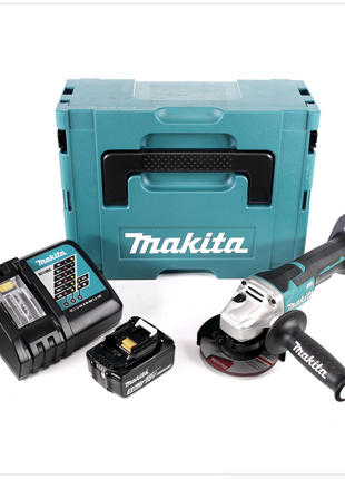 Makita DGA 455 RT1J Akku Winkelschleifer 18 V 115mm Brushless + 1x Akku 5,0Ah + Ladegerät + Makpac - Toolbrothers