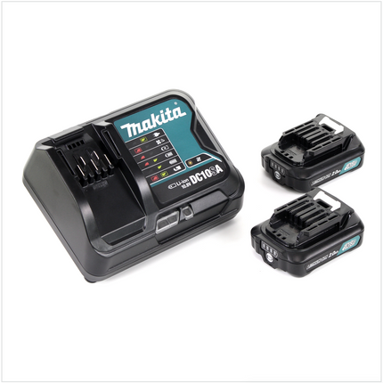 Makita HP 331 DYMJ 10,8 V Li-Ion Akku Schlag Bohr Schrauber im Makpac + 2x BL 1020 B 2,0 Ah Akku + DC 10 SA Schnellladegerät - Toolbrothers