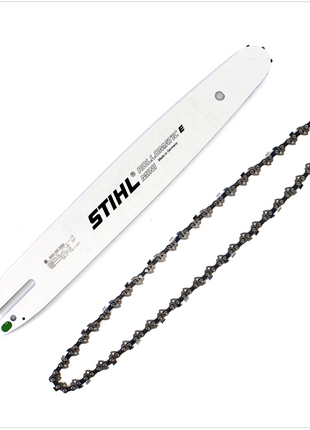 STIHL Führungsschiene Rollomatic E Mini 35cm 1,1mm 3/8" 7 Zähne  (3005 000 3909) + STIHL Oilomatic Sägekette Picco Micro Mini 3 (PMM3) Halbmeißel 3/8"P  1,1mm 35 cm ( 3610 000 0050 ) - Toolbrothers