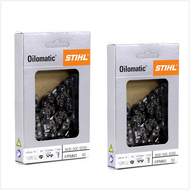 2x STIHL Oilomatic Sägekette Picco Micro Mini 3 (PMM3) Halbmeißel 3/8"P  1,1mm 35 cm ( 3610 000 0050 ) - Toolbrothers
