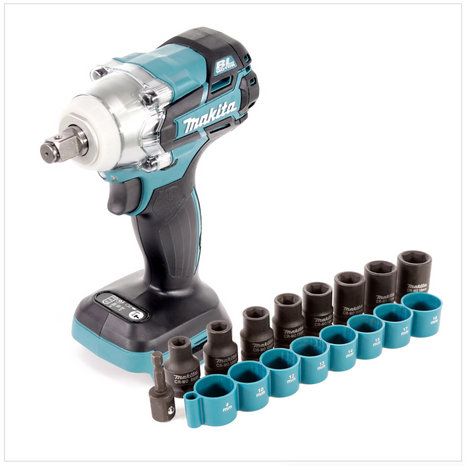 Makita DTW 285 Z Akku Schlagschrauber 18V 280Nm 1/2" Brushless Solo + Steckschlüssel-Set - ohne Akku, ohne Ladegerät - Toolbrothers