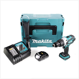 Makita DDF 458 Y1J-D 18V Akku Bohrschrauber 91 Nm im Makpac mit 1x BL1815N 1,5 Ah Akku und DC18RC Ladegerät