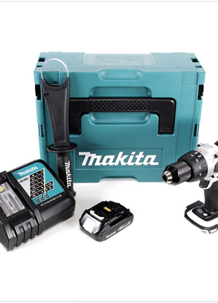 Makita DDF 458 W Y1J-D 18 V Akku Bohrschrauber 91 Nm in weiß im Makpac mit 1x BL1815N 1,5 Ah Akku und DC18RC Ladegerät - Toolbrothers