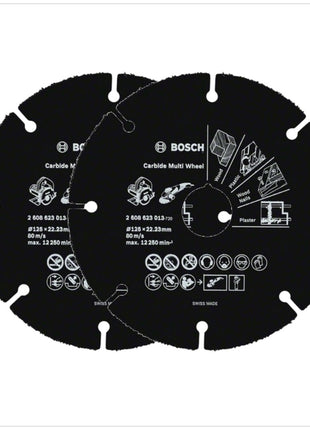 Bosch GWS 850 C 850 Watt 125 mm Winkelschleifer + 2 x Bosch Carbide Multi Wheel Trennscheibe - Toolbrothers