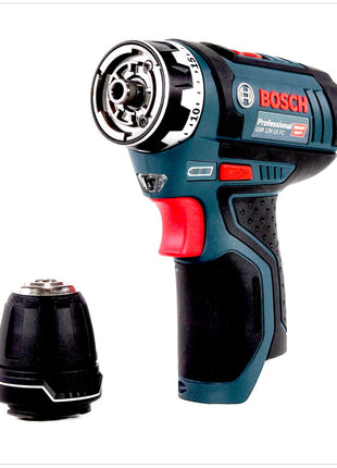 Bosch GSR 12V-15 FC Professional FlexiClick Akku Bohrschrauber mit Bohrfutteraufsatz in L-Boxx + 1x GBA 3,0 Ah Akku - ohne Ladegerät - Toolbrothers