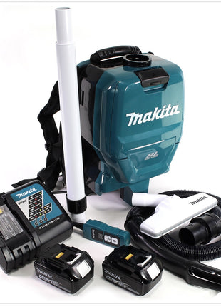 Makita DVC 260 36V Akku Rucksack Staubsauger (2x 18V) Brushless mit 2x BL1840 B 4,0 Ah Akku und DC18RC Ladegerät - Toolbrothers