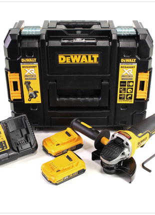 DeWalt DCG 406 D2 Akku Winkelschleifer 18V 125mm Brushless + 2x Akku 2,0Ah + Ladegerät + TSTAK - Toolbrothers