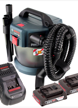 Bosch GAS 18V-10 L Professional Li-Ion Akku Staubsauger Nass- und Trockensauger + 2x GBA 2,0 Ah Akku + GAL 1880 CV Ladegerät - Toolbrothers