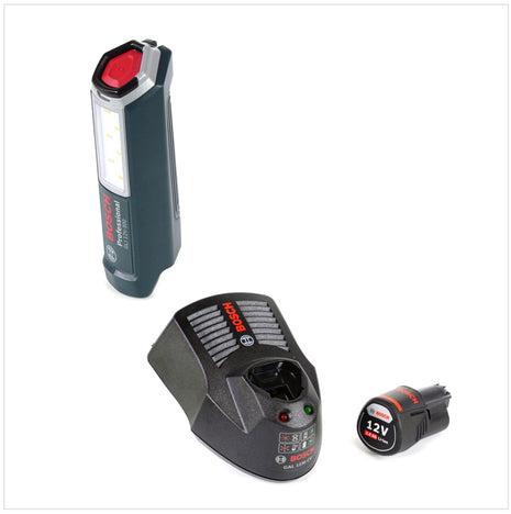 Bosch Professional GLI 12V-300 Akku Lampe + 1x GBA 12 V 3,0 Ah Akku + GAL 1230 Ladegerät - Toolbrothers