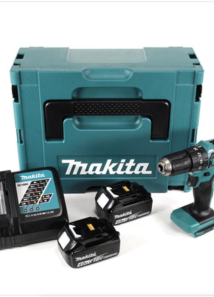 Makita DHP 483 RMJ Akku Schlagbohrschrauber 18V 40Nm im Makpac + 2x 4,0 Ah Akku + Ladegerät