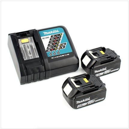 Makita DHP 483 RTJ Akku Schlagbohrschrauber 18V 40Nm im Makpac + 2x 5,0 Ah Akku + Ladegerät