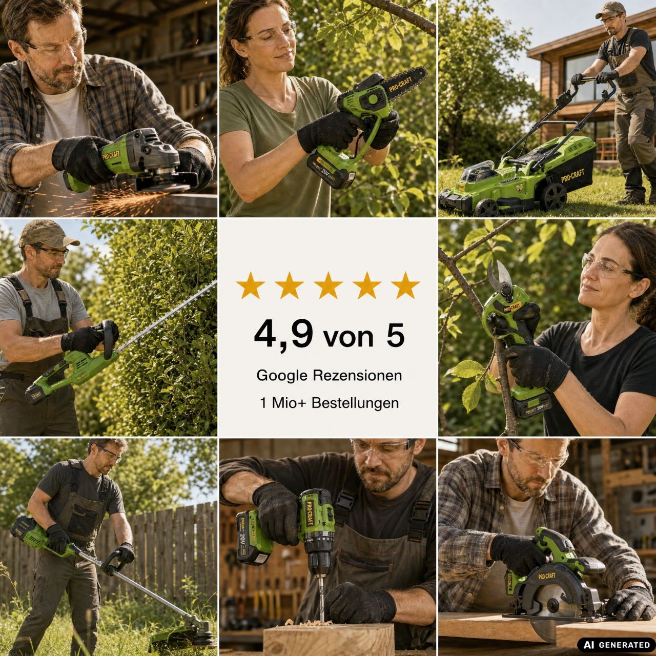 Procraft LL18bb Akku LED Strahler 20 V 300 lm Solo - ohne Akku, ohne Ladegerät